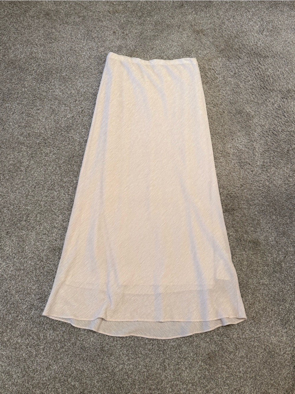 Abercrombie & Fitch Textured Cream Lined Midi Skirt